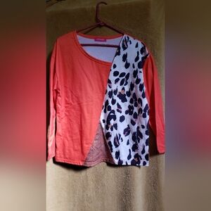 Alyx Orange and White Patterned Long Sleeve Top